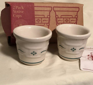 Longaberger heritage Green Votive Cups (2)