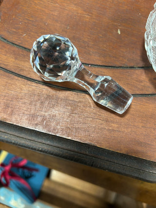 Antique cut glass cruet w/ handle and stopper