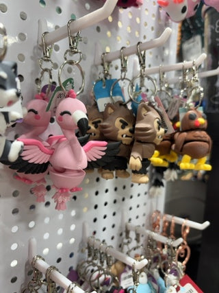 Flamingo Wiggly Tail Keychain