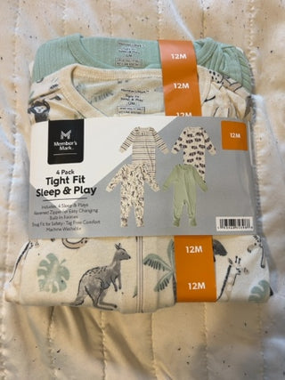 NEW Member’s Mark 4 Pack Sleep & Play 12M
