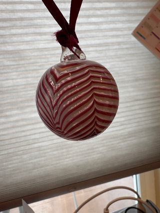 Murano Glass White & red Glass Ornament