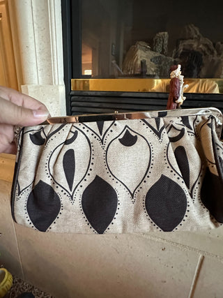 Old Navy Clutch Purse, canvas, tan/brown RCD|75994