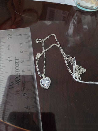 Classic Heart CZ necklace|82404
