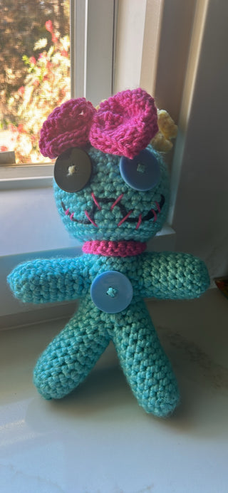 handmade crochet amigurumi doll of Scrump