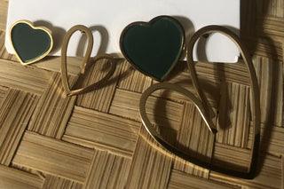 4 Hearts Gold Green Stud Earrings MTS|145620