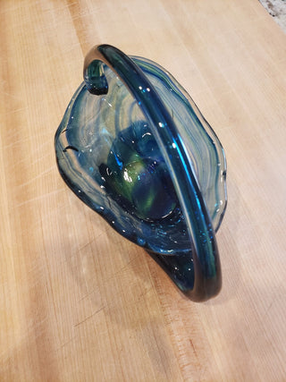 Blue glass candy dish RCD
