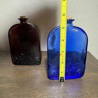 Vtg Vidrios De Levante Cobalt Glass Flask MTS|118833