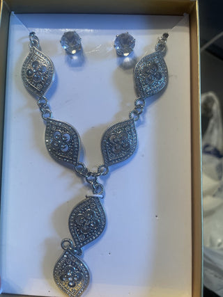 Silver Color Necklace and Earings set-RSV