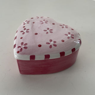 ceramic pink heart dish w/ lid RSV