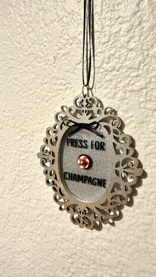 Pink Press for Champagne Christmas Tree Ornament NY RCD|130635