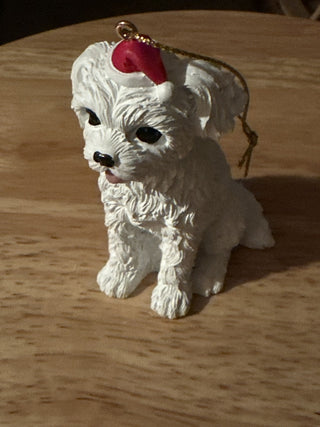 White dog ornament. #SM. RCD|131388