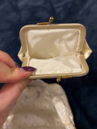 Vintage Mel-Ton White Brocade Wedding Purse