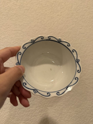 VTG Takahashi Imari Style Bowl Persimmon Red White Cobalt Japan