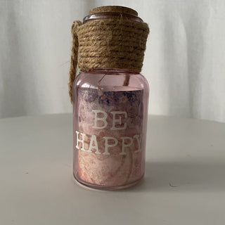 Glass Jar with cork lid, Be Happy RSV