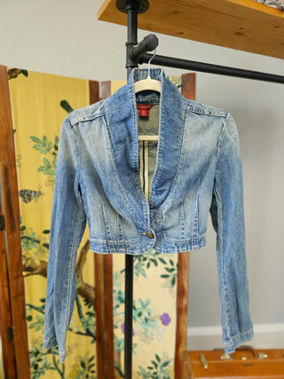 Vtg Y2K Guess Jeans Cropped Denim Jacket Small - MTS|111325