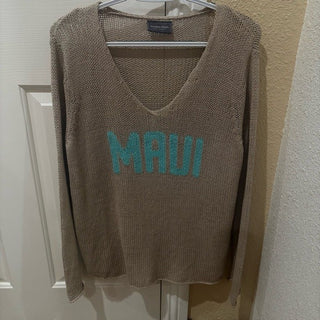 wooden ships Maui Sweater Khaki/Blue  M/L MTS|73914