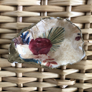 Cream Floral Oyster Trinket Dish 3in RSV|109192