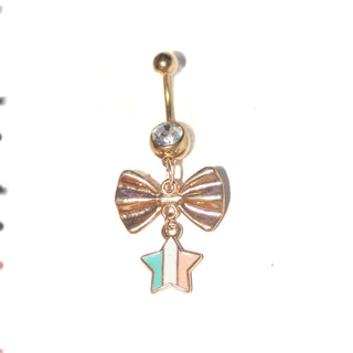 Sm pride star + bow Belly Ring|53692