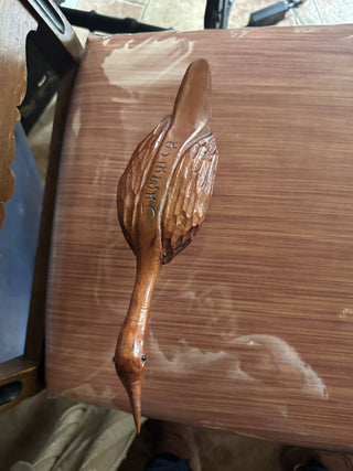 #62 VV Hand Carved Wooden Bird Sculpture Shorebird Figurine Jamaican Folk Art MTS|62653