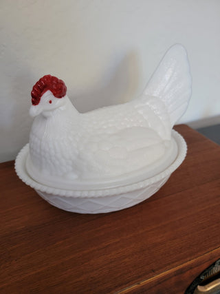Westmoreland Milk Glass Hen|40495