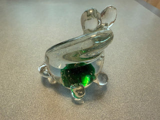 Hand blown glass frog paper weight