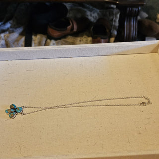 .925 17 in w ext. kingsman turquoise 4 stone necklace