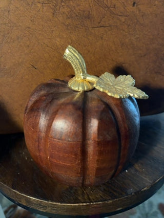 Wood Metal Stem Pumpkin