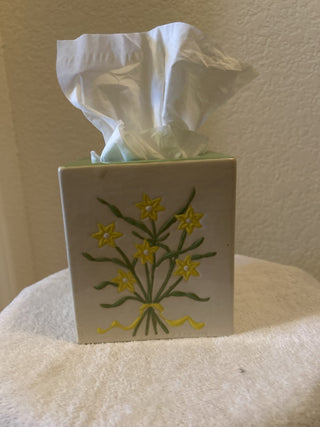 VTG Ceramic Floral Tissue Box Cover|55481