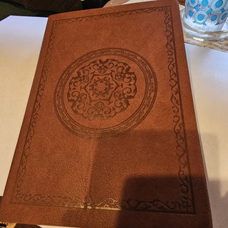 Brown faux  journal w embossed design|78433