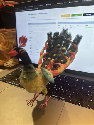 Vintage Millinery Exotic Bird NOS Peacock Rare Mint|48578