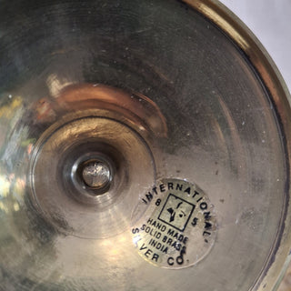 Pair of Vintage Brass JOY Candlestick Holders MTS|124232