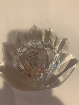 Lotus glass candle holder w/candle MTS