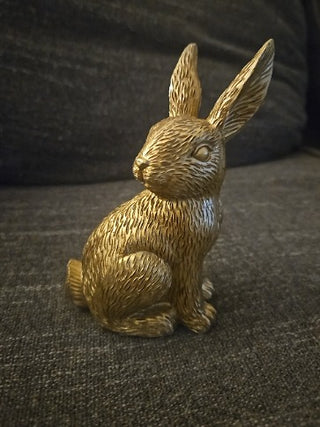 RM826-Small Resin Gold Bunny