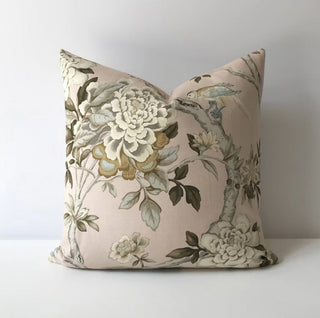18” pink floral pillow RSV