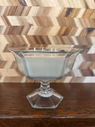 CANDLE TALL CANDY DISH W/STONES SCENT PEONY & MAGNOLA|107392