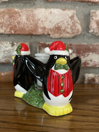 Fitz & Floyd Santa Penguin Votive Holder W/Candle 02251225 RSV|138605