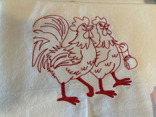 Rooster Shopping Tea Towel. #SM