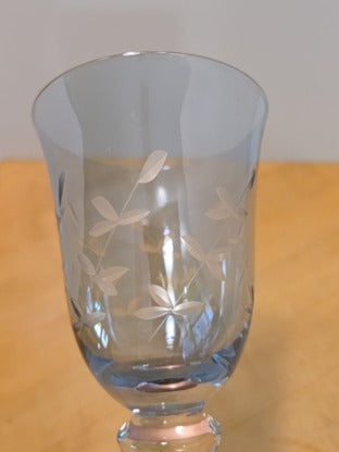 RF Gorgeous Light Blue Etched Wine Goblet