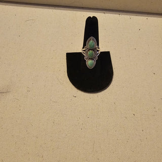 .925 cerillos 3 stone turquoise ring sz 8|92420