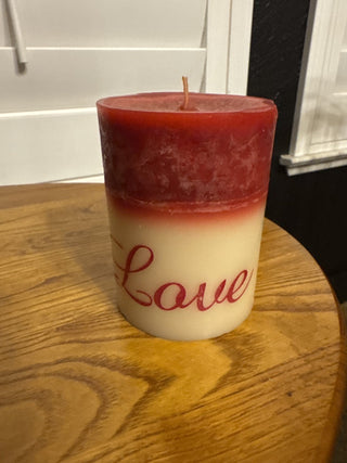 Vintage Pier One Imports Love Candle Red and Off White - Sold Separately-RCD