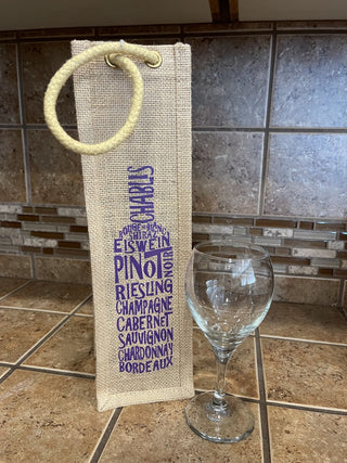 Burlap Wine Bottle Gift Bag|74944