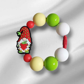 Tumbler handle Charm:  Gnome Holding a Strawberry RSV|65963