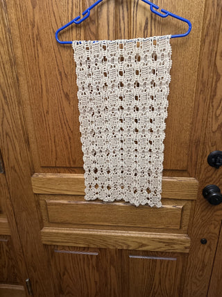 Vintage Tan Crochet Table Runner as is -RCD|122379
