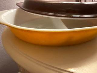 Vintage orange divided baking dish (rare)-