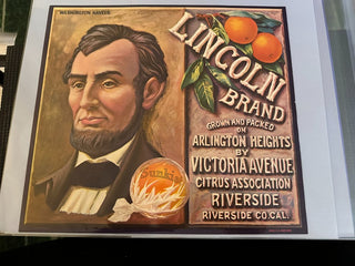 Lincoln Authentic Citrus Farm Crate Label EC050 MTS|100307