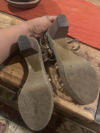 Spring Step Women's Brown and Yellow Sandals 62 VV MTS|96096