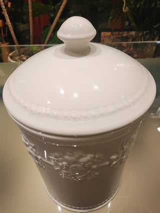 White Canister w/ lid Wedgwood Festivity RSV|71648