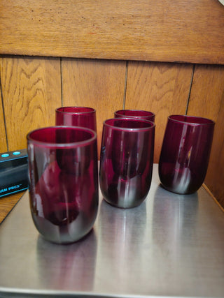 Ruby Red Juice Glasses Set/5