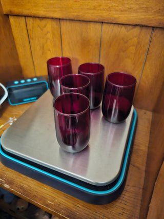 Ruby Red Juice Glasses Set/5