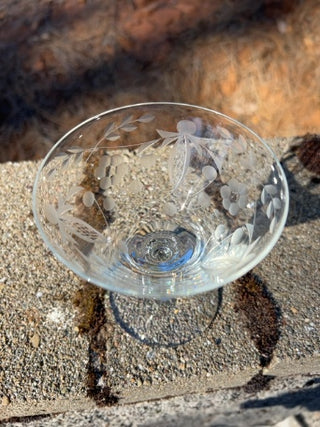 BB ONE Vintage Crystal champagne/tall sherbet or cocktail glass 4.5”